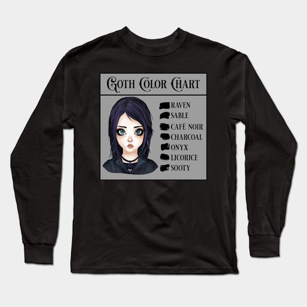 Goth Color Chart Long Sleeve T-Shirt by H. R. Sinclair